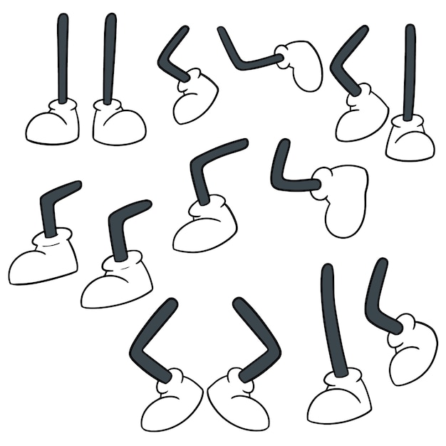 Vector set of cartoon leg