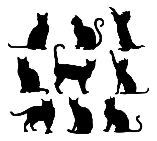 Vector vector set of cat silhouette