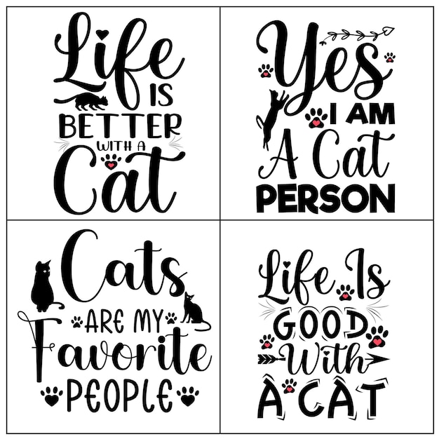 Vector a Set of Cat SVG Cut file