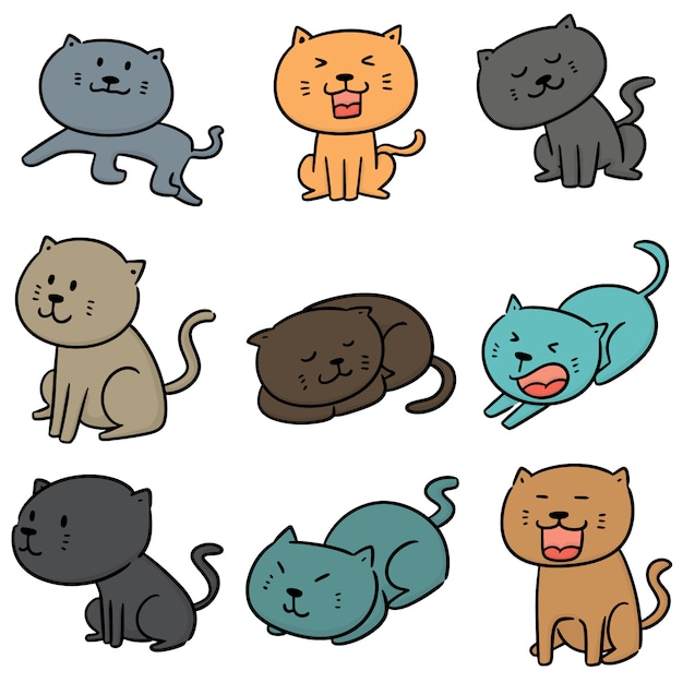 Vector set of cats