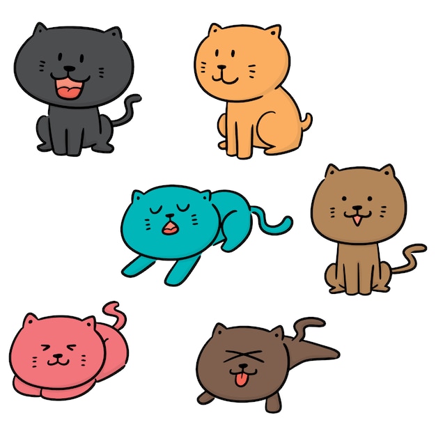 Vector set of cats