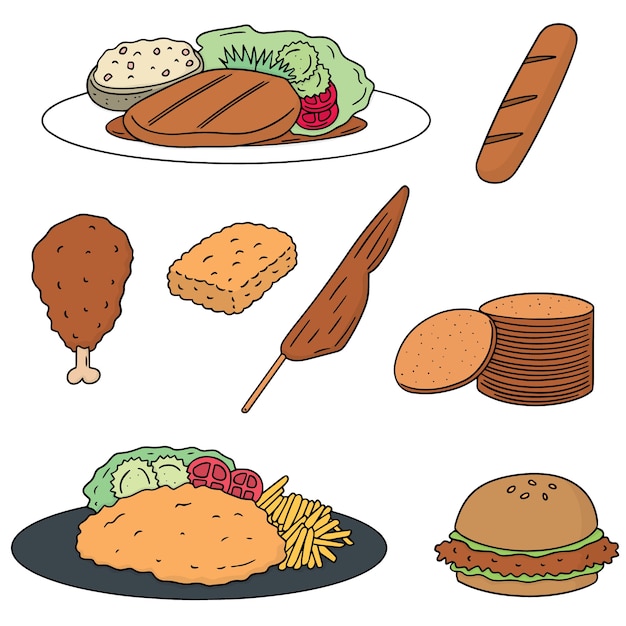 vector set of chicken product