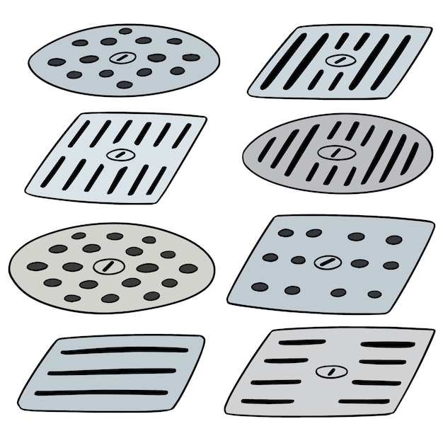 vector set of cover the drain