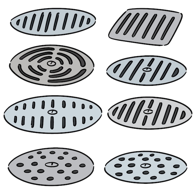 Vector set of cover the drain