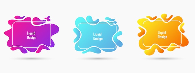 Vector set of creative geometric liquid style simple forms