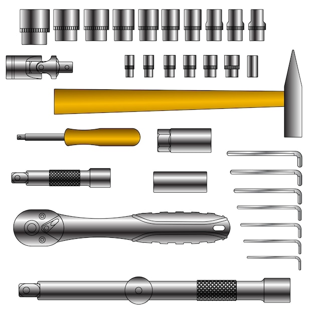 Vector set of different tools