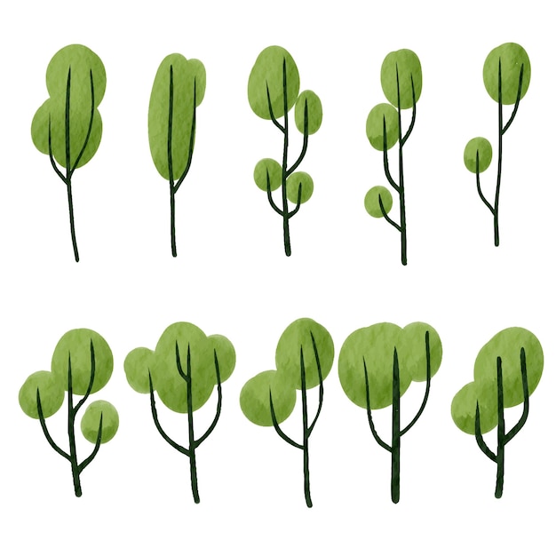 Vector vector a set of digital drawing green tree