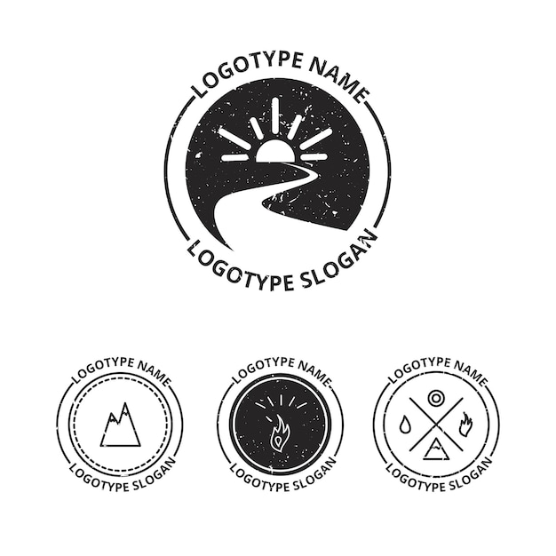 Vector set of ecology logotypes icon and nature symbol