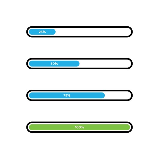 Vector vector set of flat progress bars