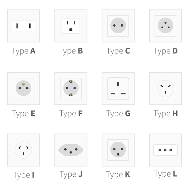 Vector Set of Flat Socket Illustrations