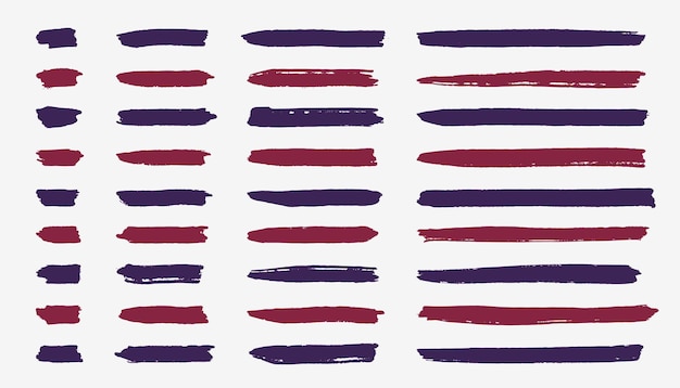 Vector set of free hand brush element