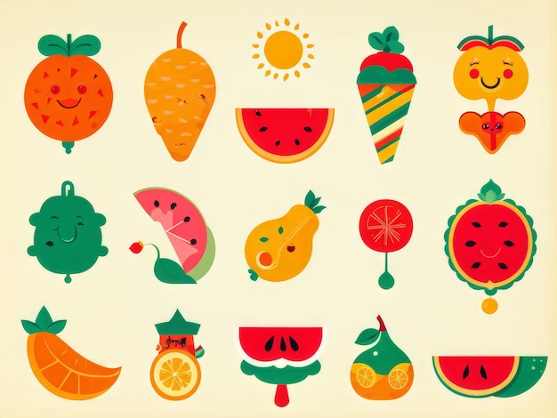 Vector vector set of fruit icons