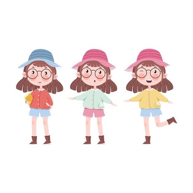 Vector Set of Girl characters