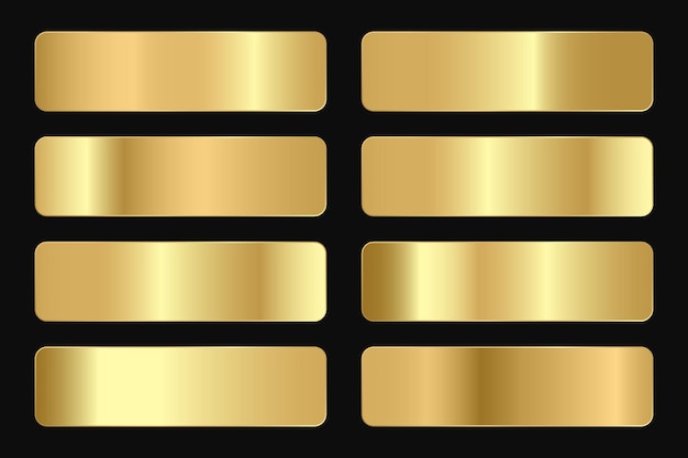 Vector set of gold and bronze metal gradients