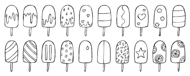 Vector set of hand drawn ice cream illustration Cute sundae clipart