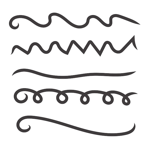 Vector set of hand drawn underline Felt tip brush Paint stripe Vector