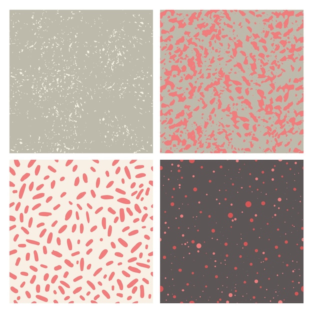 Vector set of handdrawn abstract seamless textures Grunge background