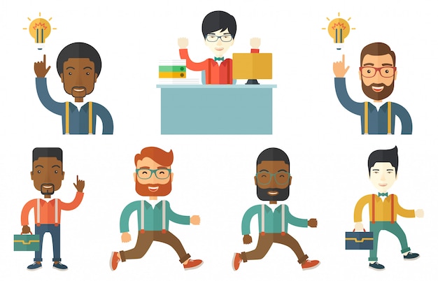 Vector set of illustrations with business people.