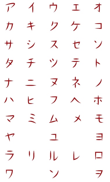 Vector Set of Katakana Symbols Japan Alphabet