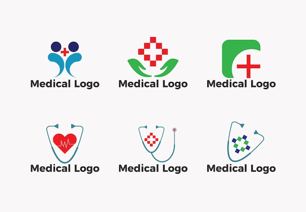 Vector Set of Medical Healthcare Logo Template Premium Vector