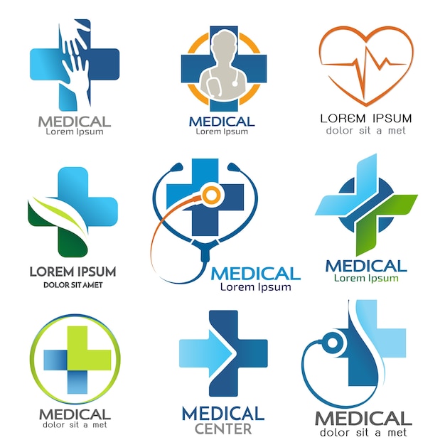 Vector set of medical logo template