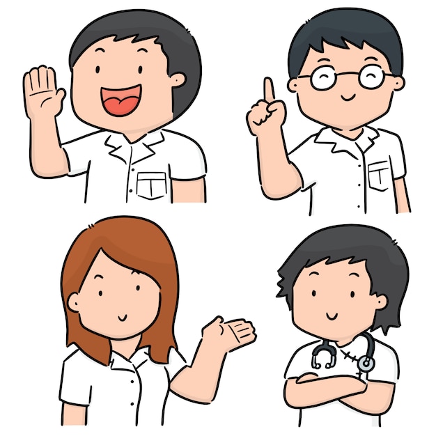 Vector set of medical staff