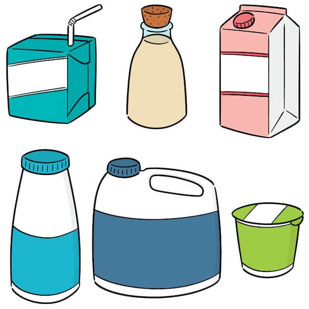 Vector set of milk product