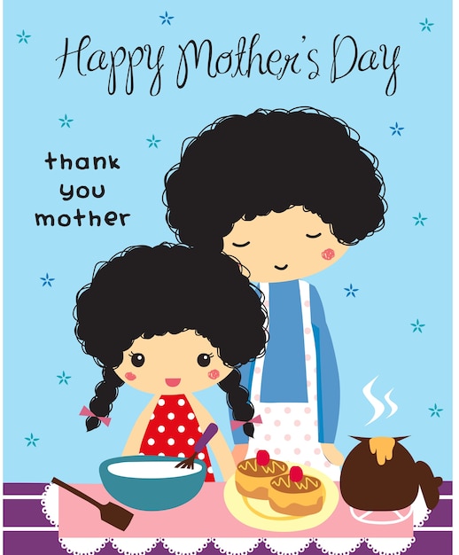 vector set mother's day cartoon style