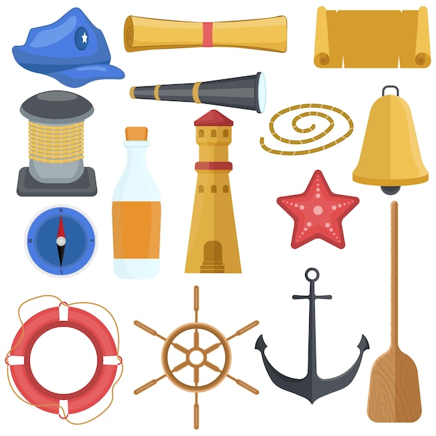 Vector set of nautical collection