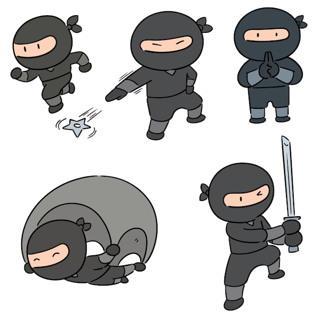 vector set of ninja