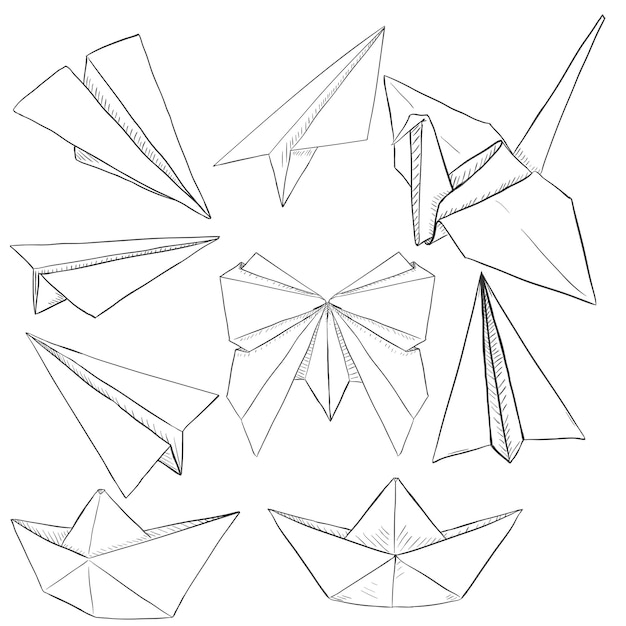 Vector Set of Origami Objects