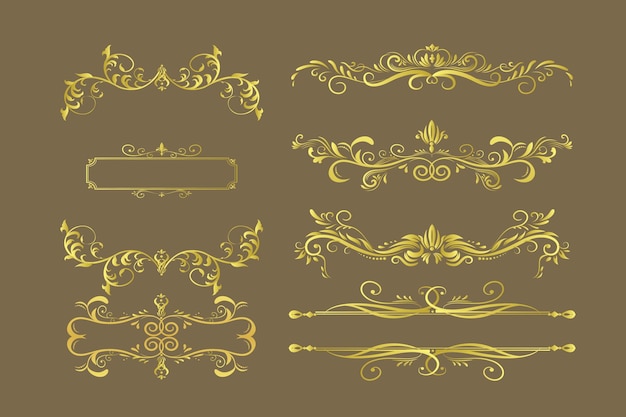 Vector set of ornament with colorful background