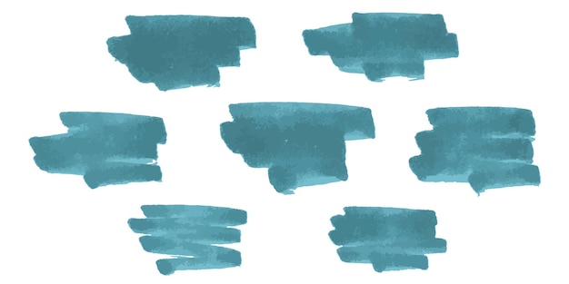 Vector set of paint brush spot hand painted background watercolor dab clipart