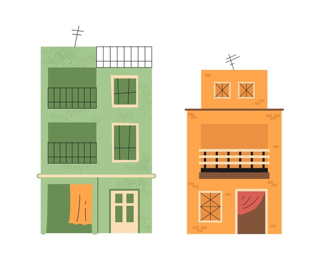 Vector vector set of poor houses india buildings