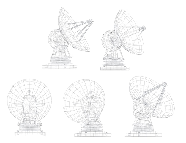 Vector set Radio antenna astronomy and space research