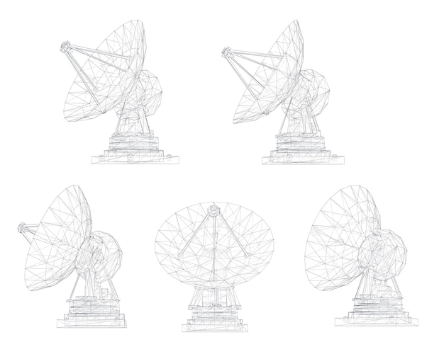 Vector set Radio antenna astronomy and space research