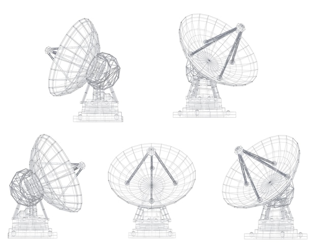 Vector set Radio antenna astronomy and space research