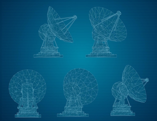 Vector set Radio antenna astronomy and space research