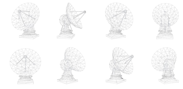 Vector set Radio antenna astronomy and space research