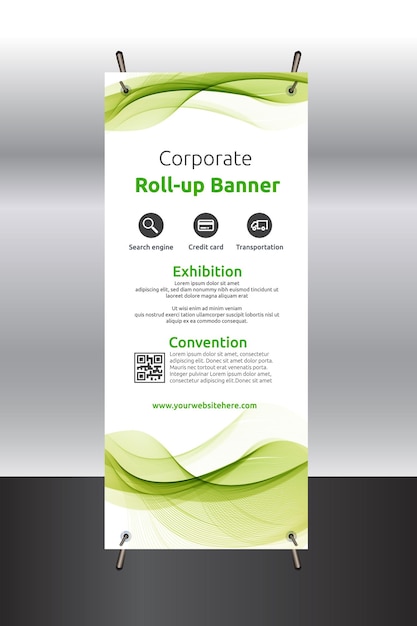 Vector set of roll up banner stands