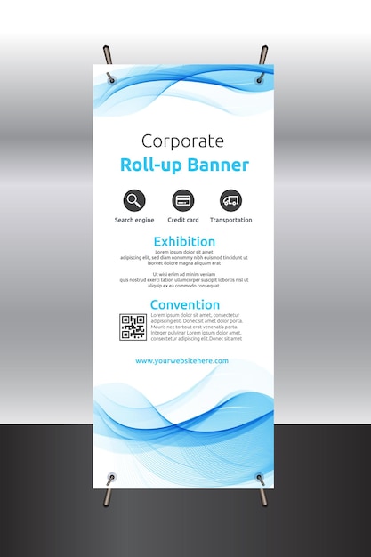 Vector set of roll up banner stands