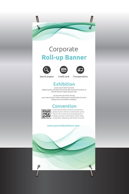 Vector set of roll up banner stands