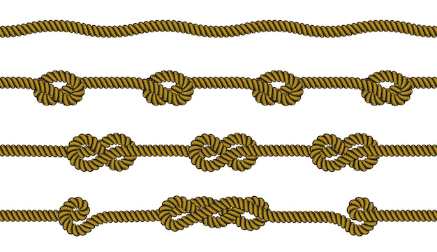 Vector Set of ropes with knots