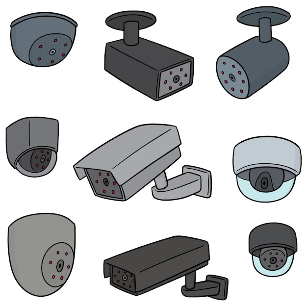 vector set of security camera