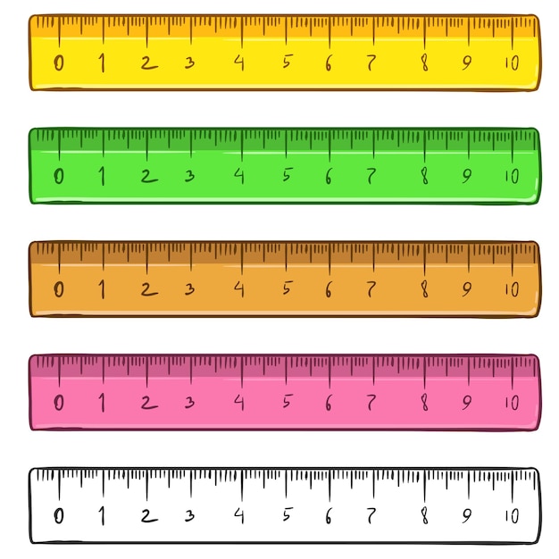 Vector Set of Sketch and Cartoon Color Rulers