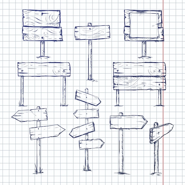 Vector Set of Sketch Signposts