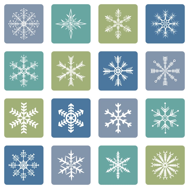 Vector Set of Snowflakes Icons