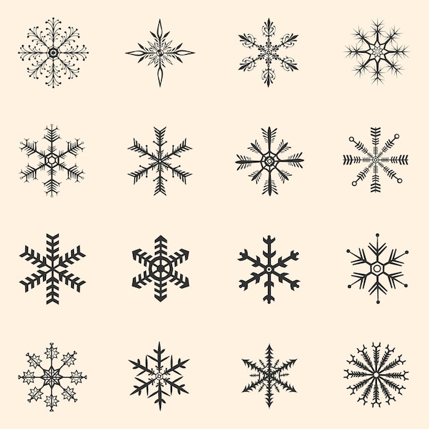 Vector Set of Snowflakes Icons