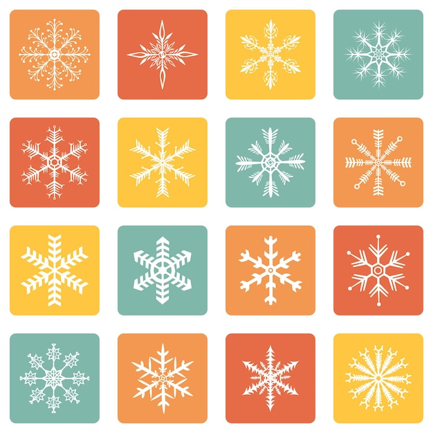 Vector Set of Snowflakes Icons