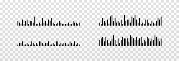 Vector set of sound waves icons. Audio waves png, radio waves. Voice message png. Icons png.